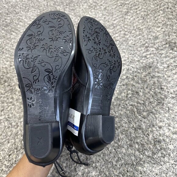 Aetrex Samantha Leather Ankle Boots Patchwork Gray Black Red Zip 8.5 NEW READ - Picture 4 of 9